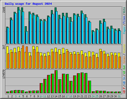 Daily usage for August 2024