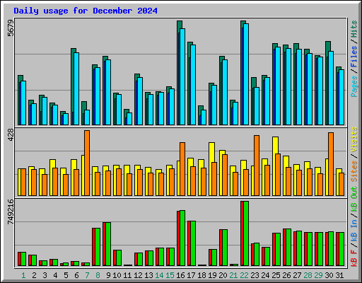 Daily usage for December 2024