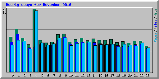 Hourly usage for November 2016