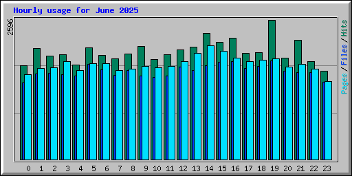 Hourly usage for June 2025